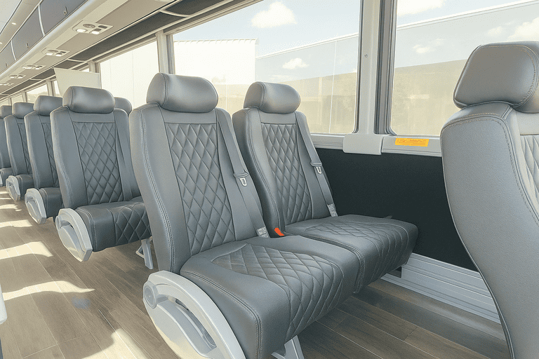 interior of Flagstaff Minibus Company charter bus